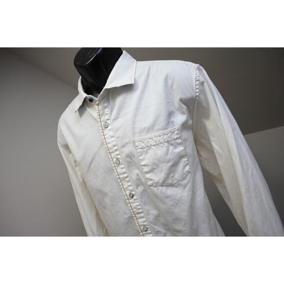 Tommy Bahama Jeans Cotton Cream Button Up Dress Shirt Mens Sz Large - Picture 1 of 10